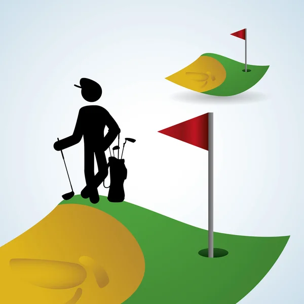 Diseño de golf. Icono deportivo. Ilustración aislada, vector editable — Archivo Imágenes Vectoriales