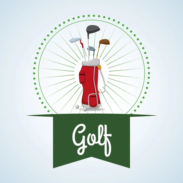 Progettazione golf. Icona dello sport. Illustrazione isolata, vettore modificabile — Vettoriale Stock