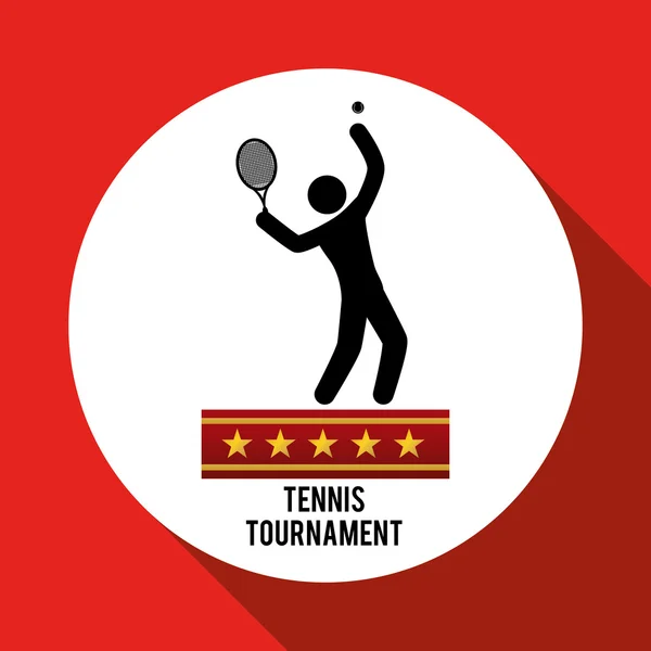 Progettazione tennis. Icona dello sport. Illustrazione isolata, vettore modificabile — Vettoriale Stock