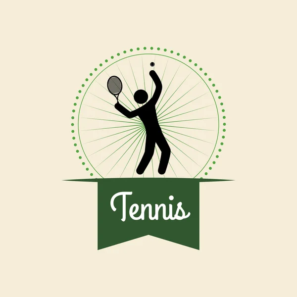 Projekt tenis. Ikona sportowa. Ilustracja na białym tle, edytowalny vector — Wektor stockowy