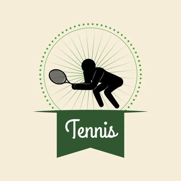 Projekt tenis. Ikona sportowa. Ilustracja na białym tle, edytowalny vector — Wektor stockowy