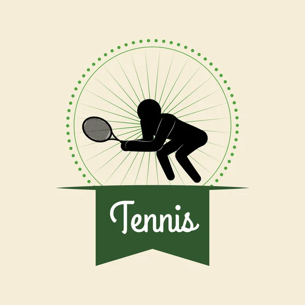 Progettazione tennis. Icona dello sport. Illustrazione isolata, vettore modificabile — Vettoriale Stock