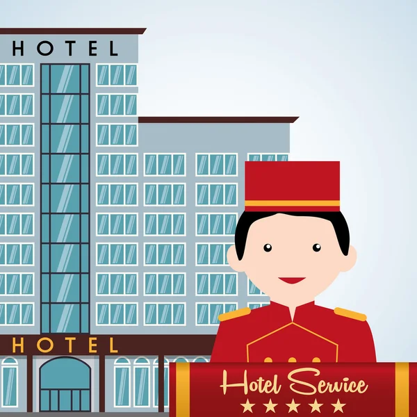 Projeto do hotel. ícone de viagem. Isolado e ilustração plana — Vetor de Stock