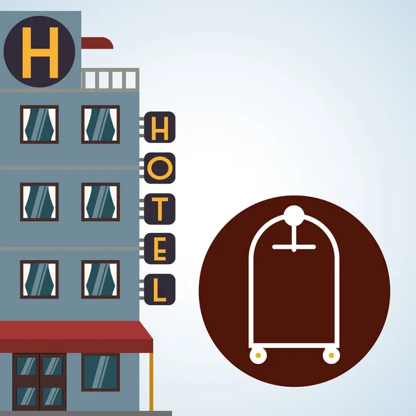 Design van het hotel. reizen-pictogram. Geïsoleerd en vlakke afbeelding — Stockvector