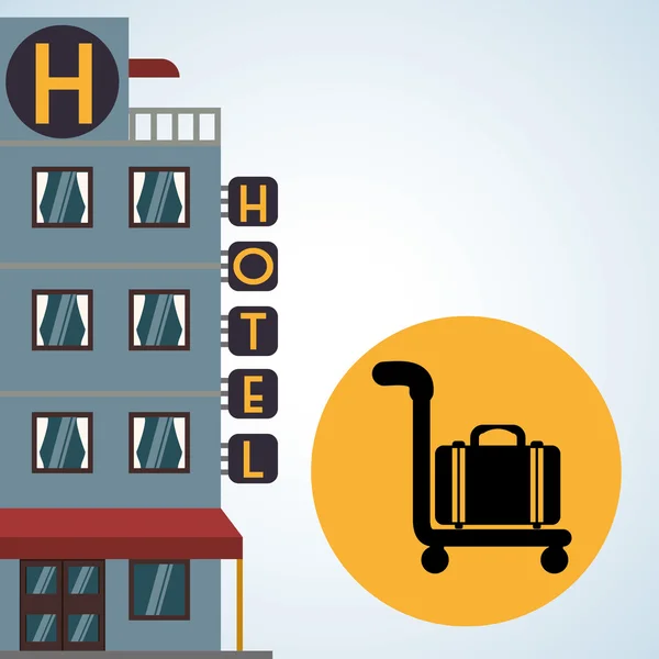 Designul hotelului. pictograma de călătorie. Ilustrație izolată și plată — Vector de stoc