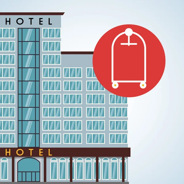 Diseño del hotel. icono de viaje. Ilustración aislada y plana — Archivo Imágenes Vectoriales