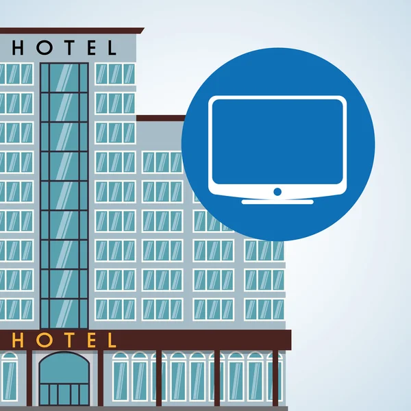 Design van het hotel. reizen-pictogram. Geïsoleerd en vlakke afbeelding — Stockvector