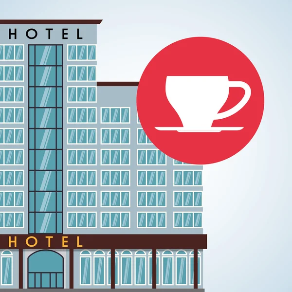 Design van het hotel. reizen-pictogram. Geïsoleerd en vlakke afbeelding — Stockvector