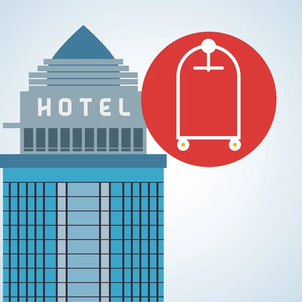 Hotel designerski. ikona podróży. Ilustracja na białym tle i płaskie — Wektor stockowy