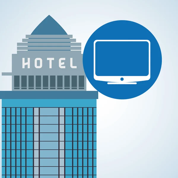 Design van het hotel. reizen-pictogram. Geïsoleerd en vlakke afbeelding — Stockvector