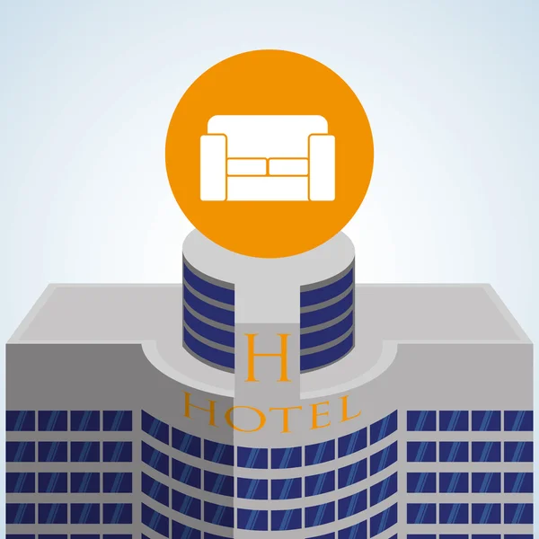 Design van het hotel. reizen-pictogram. Geïsoleerd en vlakke afbeelding — Stockvector