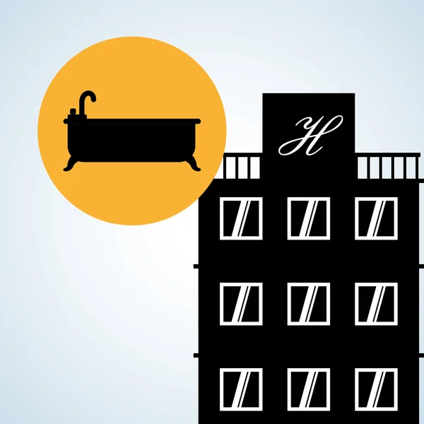 A Hotel design. ikonra utaznak. Elszigetelt és lapos illusztráció — Stock Vector