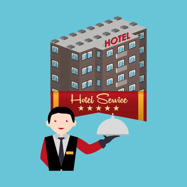 Projeto do hotel. ícone de viagem. Isolado e ilustração plana — Vetor de Stock