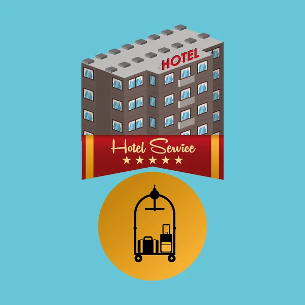 Projeto do hotel. ícone de viagem. Isolado e ilustração plana — Vetor de Stock