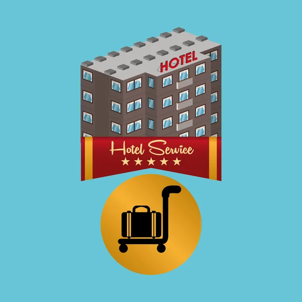 Diseño del hotel. icono de viaje. Ilustración aislada y plana — Vector de stock