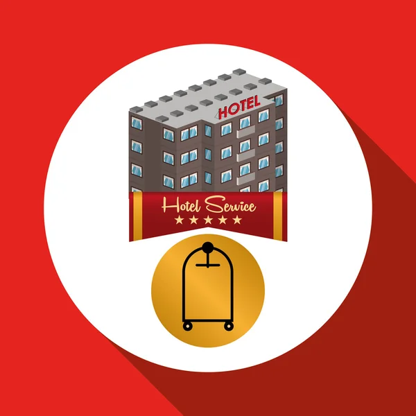 Design van het hotel. reizen-pictogram. Geïsoleerd en vlakke afbeelding — Stockvector