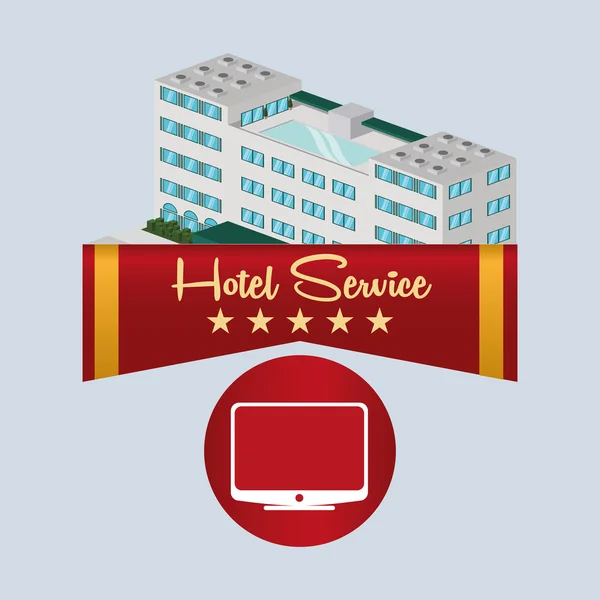 Hotellets design. resor-ikonen. Isolerade och platt illustration — Stock vektor
