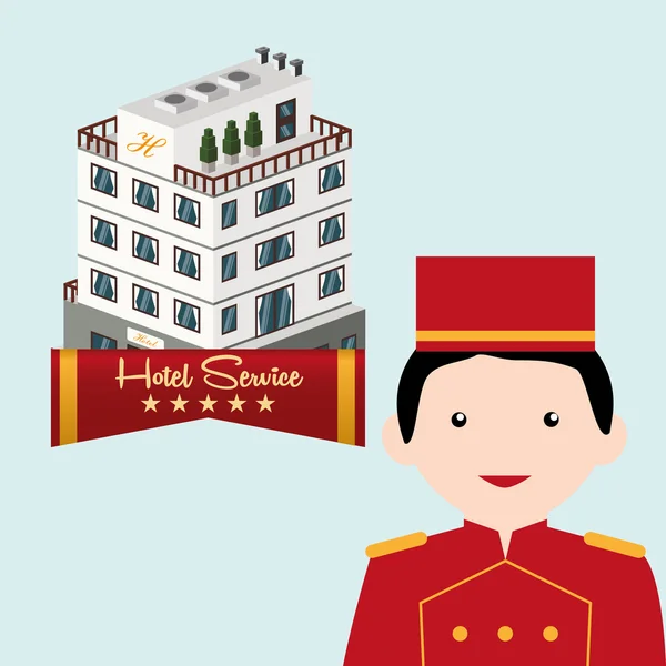 Design van het hotel. reizen-pictogram. Geïsoleerd en vlakke afbeelding — Stockvector