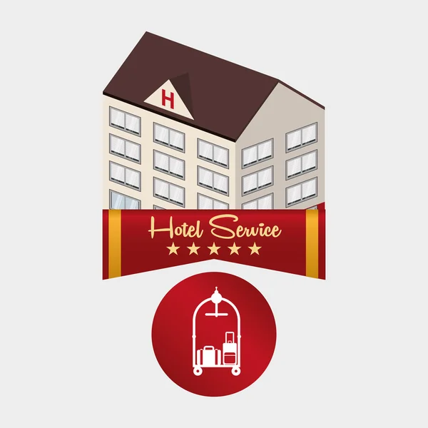 Design van het hotel. reizen-pictogram. Geïsoleerd en vlakke afbeelding — Stockvector