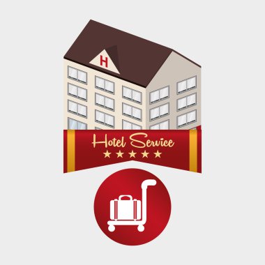 Otel tasarımı. seyahat etmek simge. İllüstrasyon izole ve düz