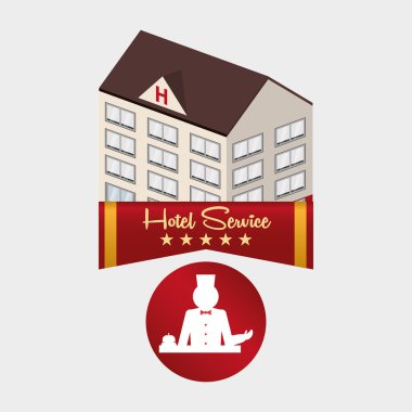 Otel tasarımı. seyahat etmek simge. İllüstrasyon izole ve düz