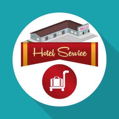 Otel tasarımı. seyahat etmek simge. İllüstrasyon izole ve düz