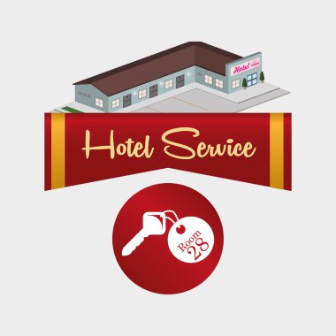 Otel tasarımı. seyahat etmek simge. İllüstrasyon izole ve düz