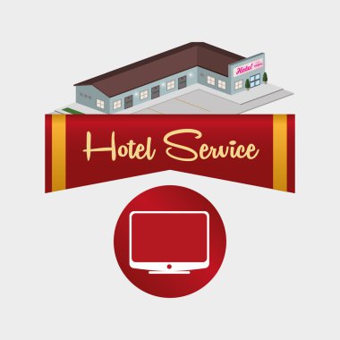 Otel tasarımı. seyahat etmek simge. İllüstrasyon izole ve düz