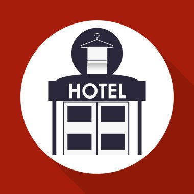 Otel tasarımı. seyahat etmek simge. İllüstrasyon izole ve düz