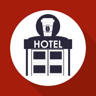 Otel tasarımı. seyahat etmek simge. İllüstrasyon izole ve düz