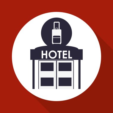 Otel tasarımı. seyahat etmek simge. İllüstrasyon izole ve düz