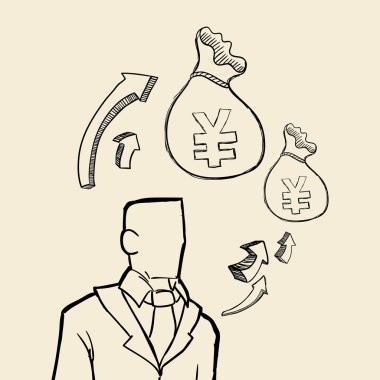 Kroki simgesi. işadamı kavramı. Düz illiustration, vektör