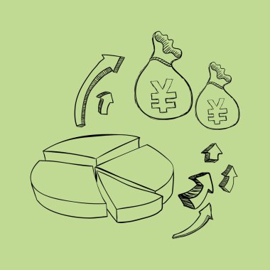 Kroki simgesi. para kavramı. Düz illiustration, vektör