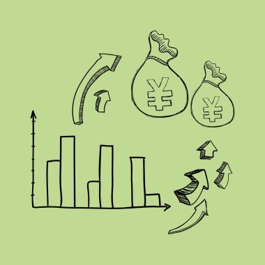 Kroki simgesi. para kavramı. Düz illiustration, vektör