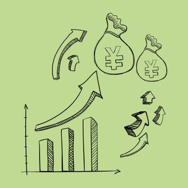 Kroki simgesi. para kavramı. Düz illiustration, vektör