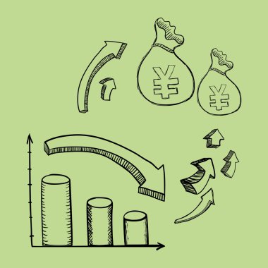Kroki simgesi. para kavramı. Düz illiustration, vektör