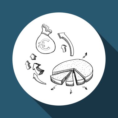 Kroki simgesi. para kavramı. Düz illiustration, vektör