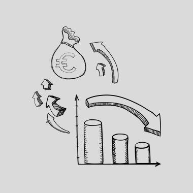 Kroki simgesi. para kavramı. Düz illiustration, vektör