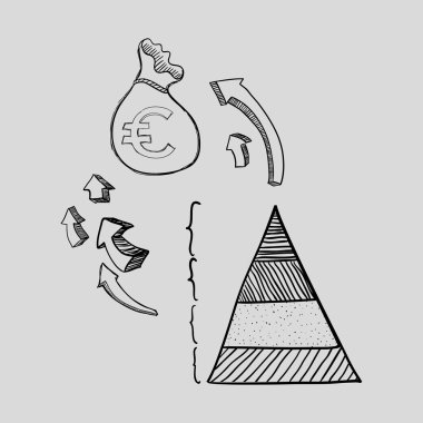 Kroki simgesi. para kavramı. Düz illiustration, vektör