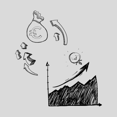 Kroki simgesi. para kavramı. Düz illiustration, vektör