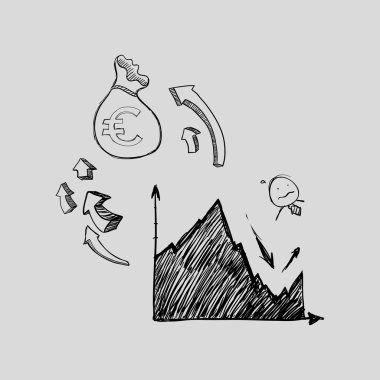 Kroki simgesi. para kavramı. Düz illiustration, vektör