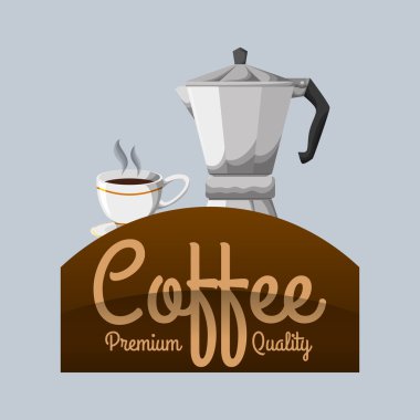 COFFFEE simgesi. içki kavramı. Düz illiustration, vektör