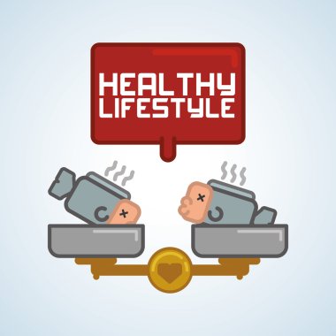 Sağlıklı gıda tasarım. Sağlıklı yaşam simgesi. Düz illüstrasyon