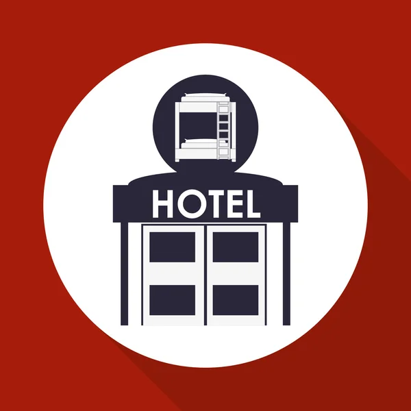 Diseño del hotel. icono de viaje. Ilustración aislada y plana — Vector de stock