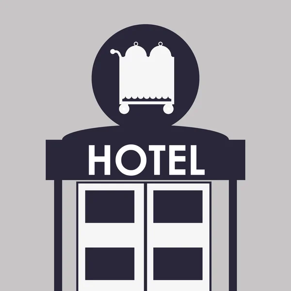 Diseño del hotel. icono de viaje. Ilustración aislada y plana — Archivo Imágenes Vectoriales