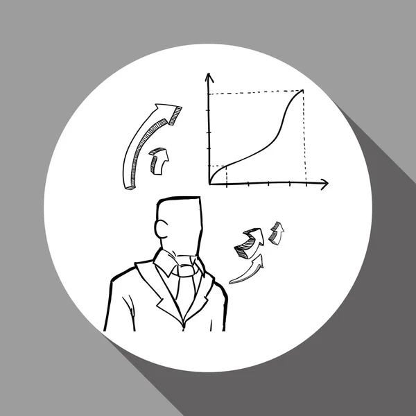 Sketch icon. businessman concept.  Flat illiustration , vector — Stock Vector