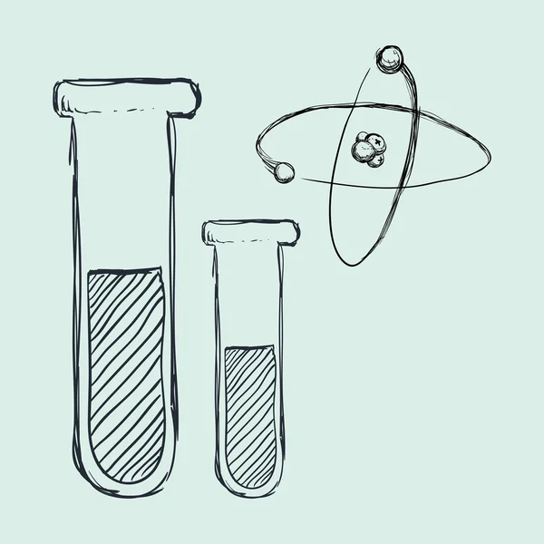 Icône scientifique. concept de laboratoire. Illiustration plate, vecteur — Image vectorielle
