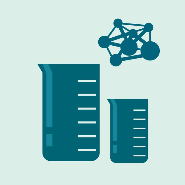 Icona della scienza. concetto di laboratorio. Illiustrazione piatta, vettore — Vettoriale Stock