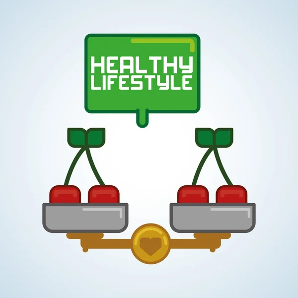 Σχεδιασμός υγιεινά τρόφιμα. Εικονίδιο του υγιεινού τρόπου ζωής. Επίπεδη απεικόνιση — Διανυσματικό Αρχείο
