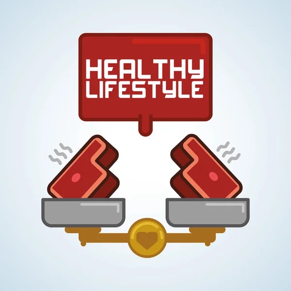 Gesundes Lebensmitteldesign. Ikone des gesunden Lebensstils flache Abbildung — Stockvektor